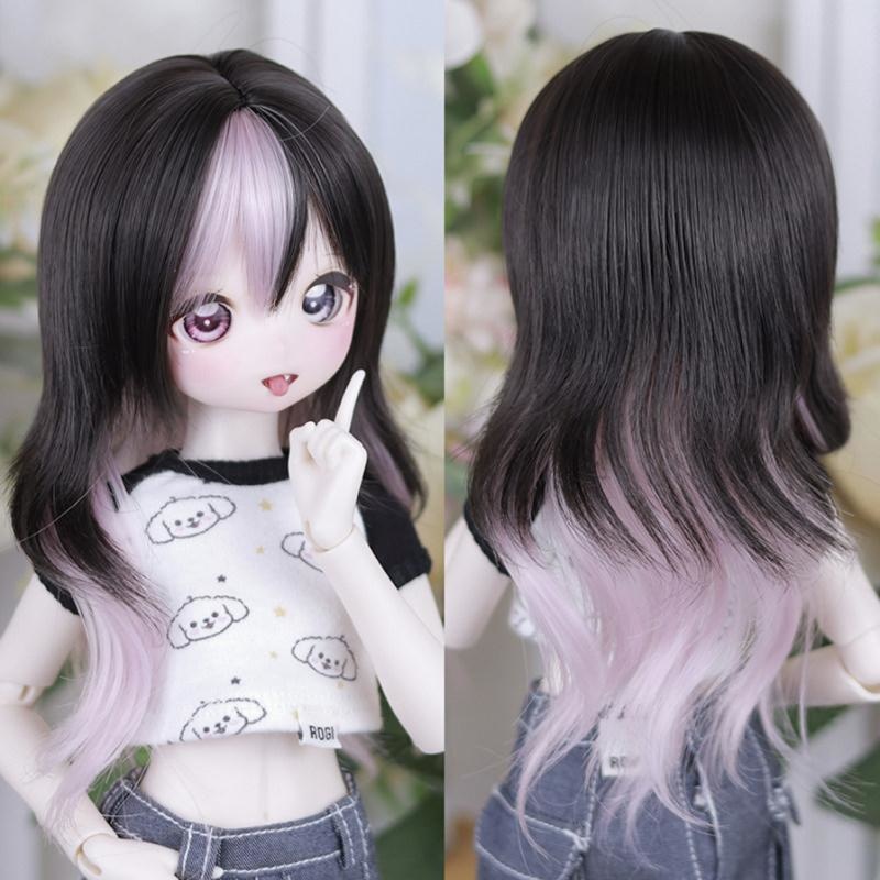 1/3 メッシュロングカール ドール用ウィッグ 耐熱 シルク調ファイバー