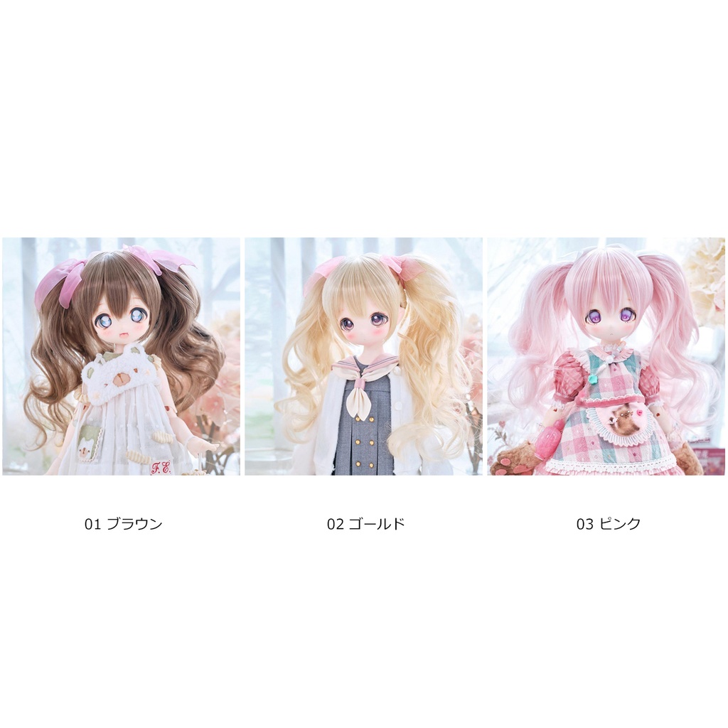 1/3 カール ツインテール ドール用ウィッグ 耐熱