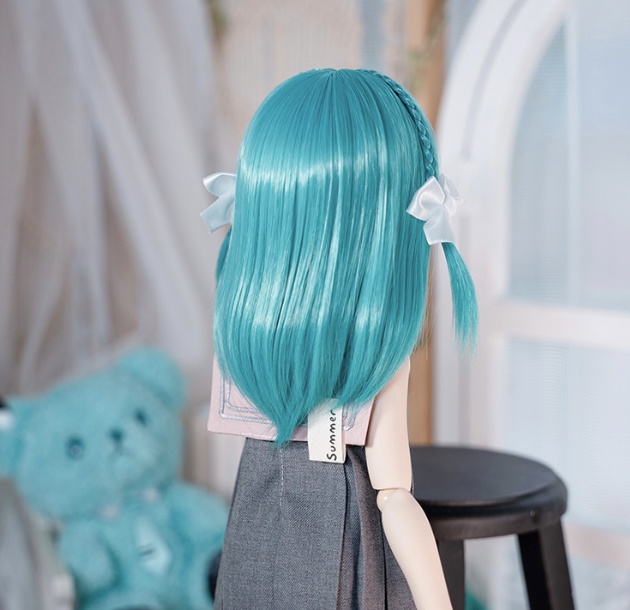 1/3 ターコイズ ショートロブ ドール用ウィッグ 耐熱