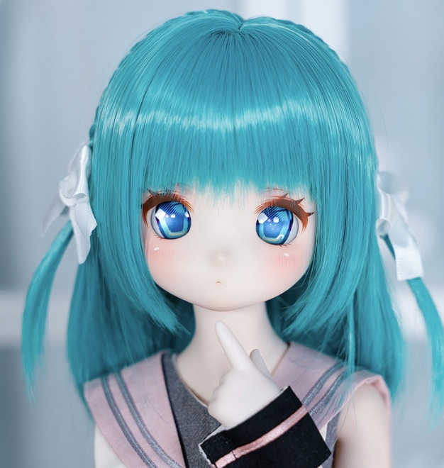 1/3 ターコイズ ショートロブ ドール用ウィッグ 耐熱