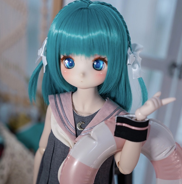 1/3 ターコイズ ショートロブ ドール用ウィッグ 耐熱