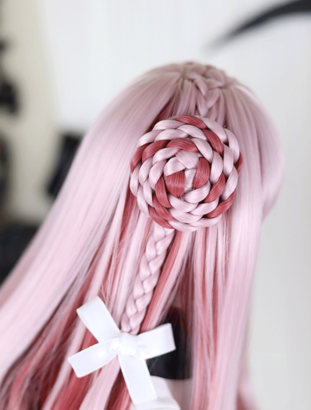 1/3 編み込みツインロング ドール用ウィッグ 耐熱