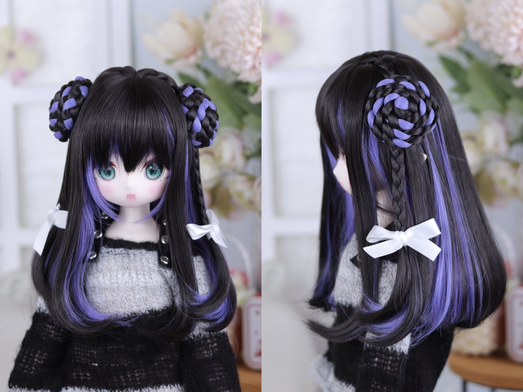 1/3 編み込みツインロング ドール用ウィッグ 耐熱