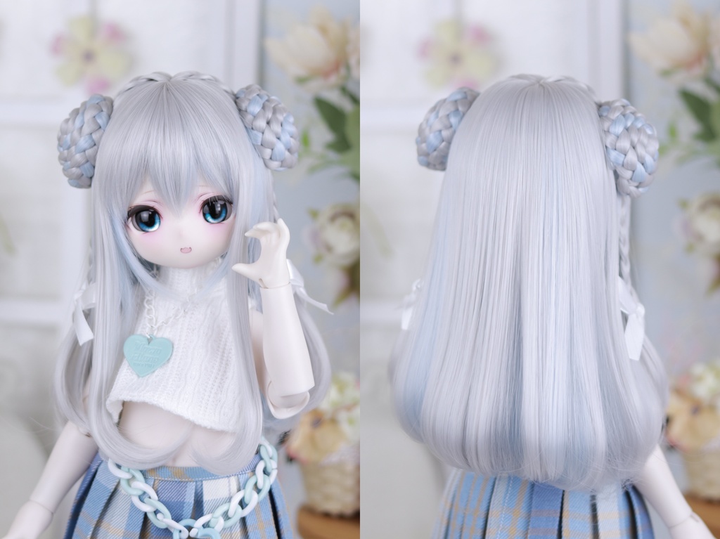 1/3 編み込みツインロング ドール用ウィッグ 耐熱