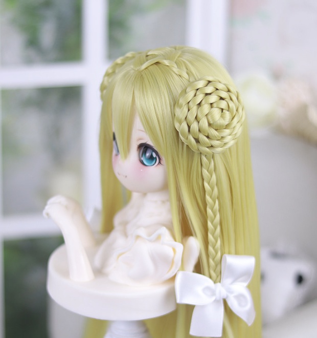 1/3 1/4 団子ロング ドール用ウィッグ 耐熱