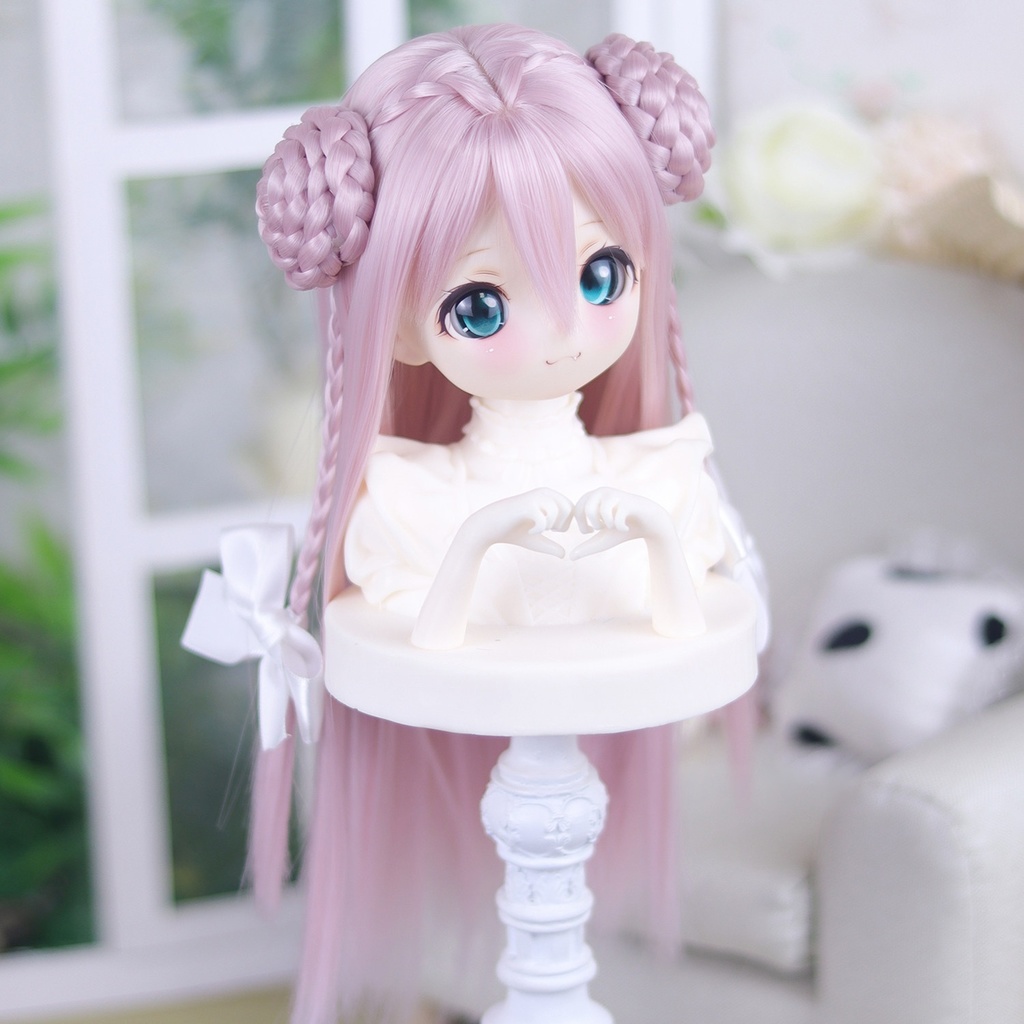 1/3 1/4 団子ロング ドール用ウィッグ 耐熱