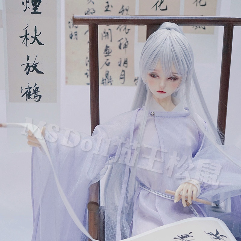 1/3 1/4 1/6 月白 ロングポニー ドール用ウィッグ 耐熱