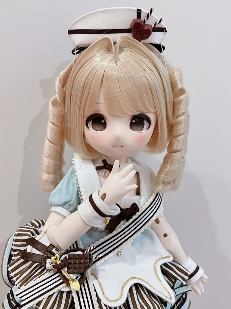 1/3 ローマ巻きツイン ドール用ウィッグ 耐熱 【頭囲22-24cm】