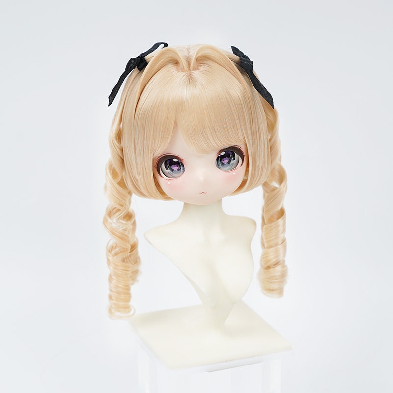 1/3　ローマ巻きツイン　ドール用ウィッグ　耐熱　【頭囲22-24cm】