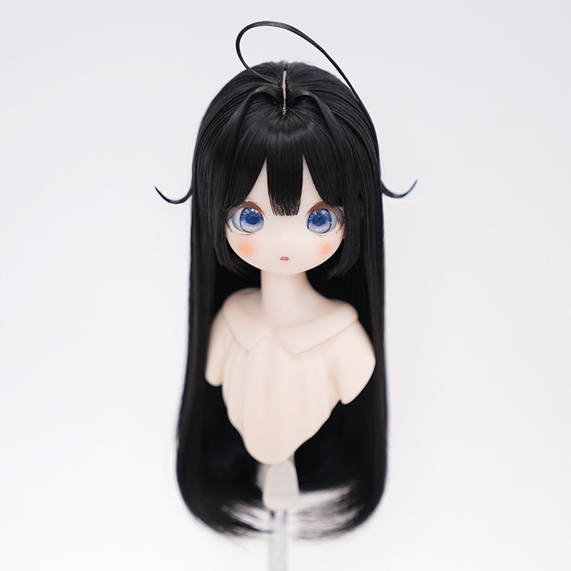 1/4 アホ毛ロングストレート ドール用ウィッグ 耐熱 【頭囲17.5-19.5cm】 1/4ドール用ウィッグ