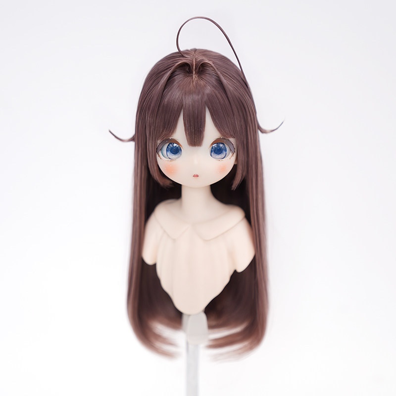 1/4 アホ毛ロングストレート ドール用ウィッグ 耐熱 【頭囲17.5-19.5cm】 1/4ドール用ウィッグ