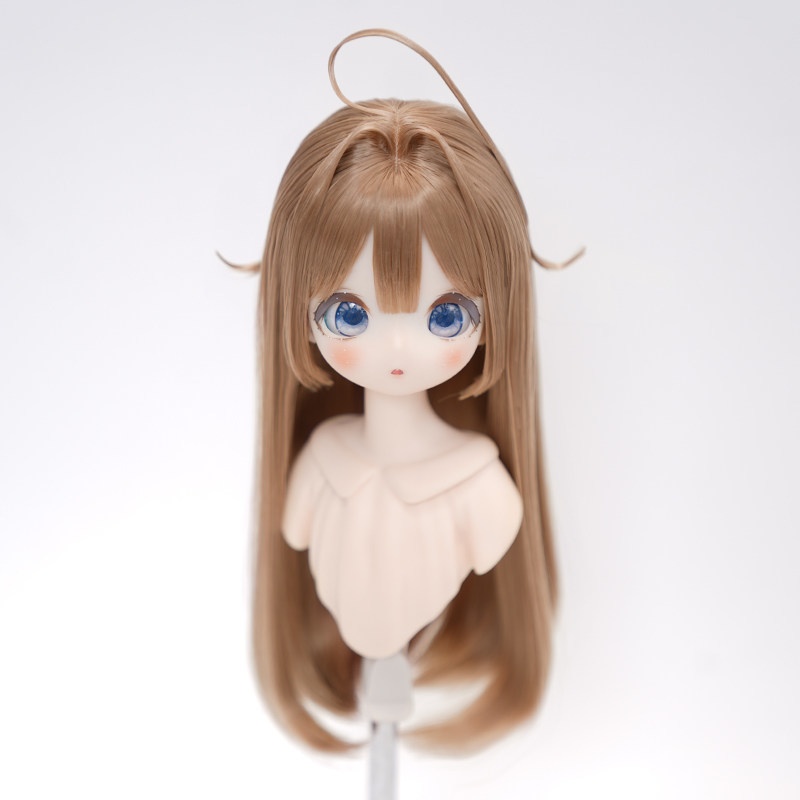 1/4 アホ毛ロングストレート ドール用ウィッグ 耐熱 【頭囲17.5-19.5cm】 1/4ドール用ウィッグ