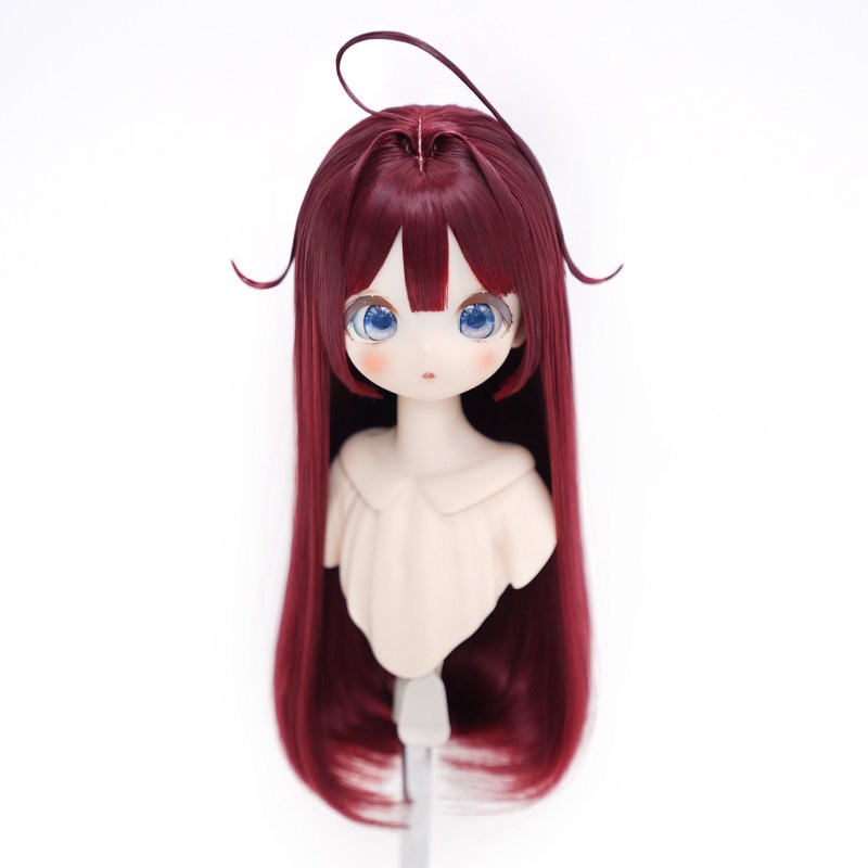 1/4 アホ毛ロングストレート ドール用ウィッグ 耐熱 【頭囲17.5-19.5cm】 1/4ドール用ウィッグ