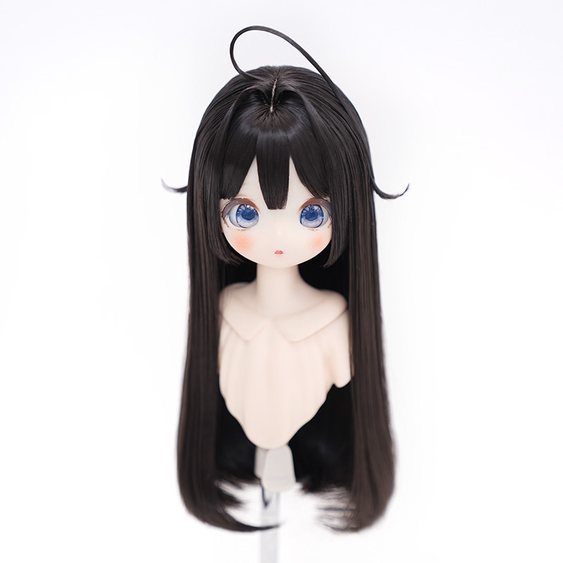 1/4 アホ毛ロングストレート ドール用ウィッグ 耐熱 【頭囲17.5-19.5cm】 1/4ドール用ウィッグ