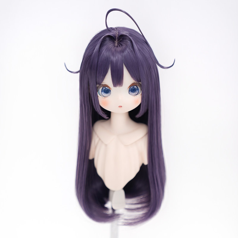 1/4 アホ毛ロングストレート ドール用ウィッグ 耐熱 【頭囲17.5-19.5cm】 1/4ドール用ウィッグ