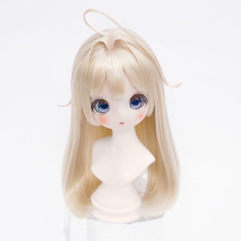 1/4 アホ毛ロングストレート ドール用ウィッグ 耐熱 【頭囲17.5-19.5cm】 1/4ドール用ウィッグ