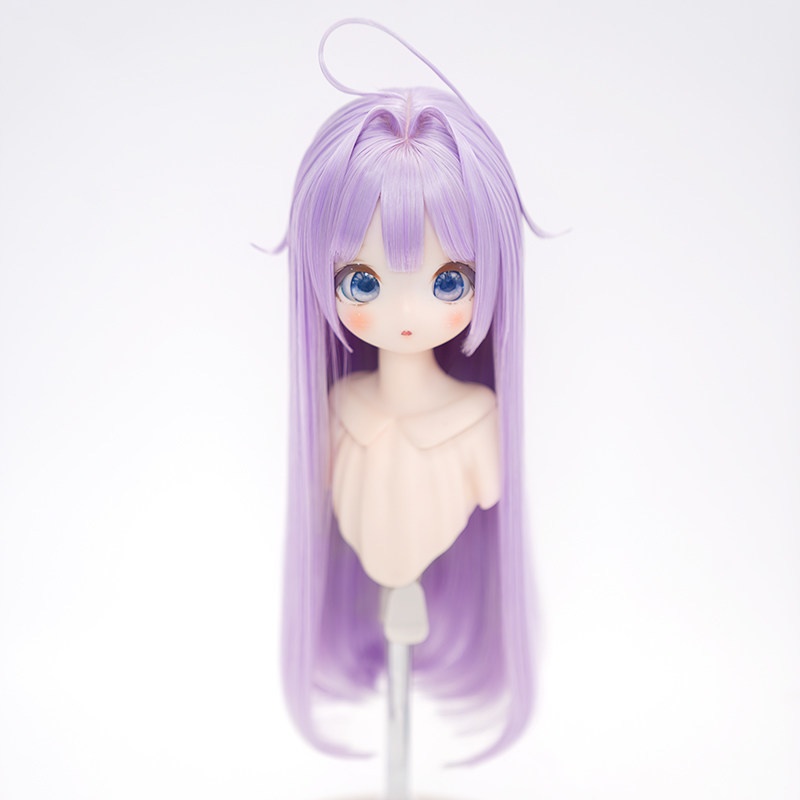 1/4 アホ毛ロングストレート ドール用ウィッグ 耐熱 【頭囲17.5-19.5cm】 1/4ドール用ウィッグ
