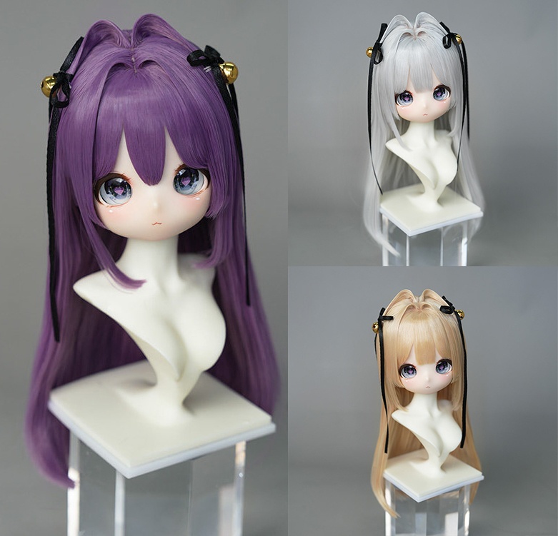 1/3 ツインリボンロング ドール用ウィッグ 耐熱 【頭囲22-24cm】 1/3ドール用ウィッグ