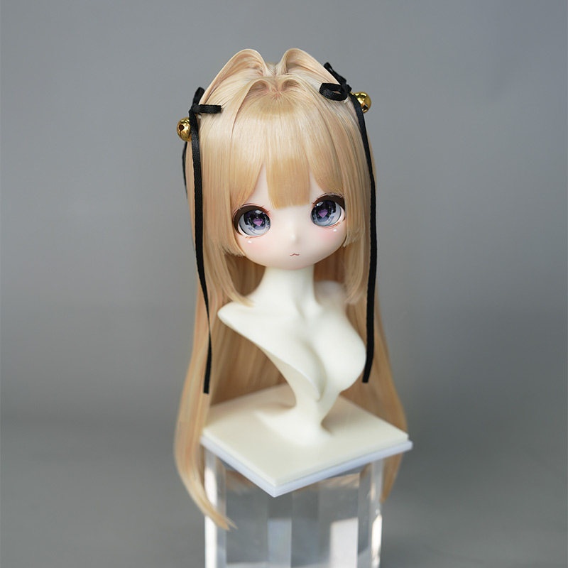 1/3 ツインリボンロング ドール用ウィッグ 耐熱 【頭囲22-24cm】 1/3ドール用ウィッグ
