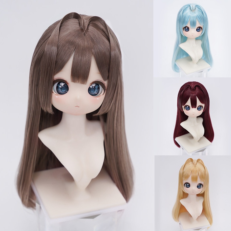 1/3　姫カットストレートロング　ドール用ウィッグ　耐熱　【頭囲22-24cm】　1/3ドール用ウィッグ