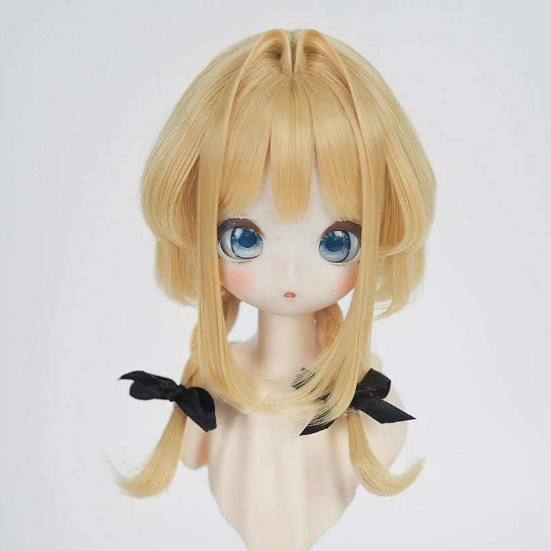 1/4 編み込み ハーフアップボブ ドール用ウィッグ 耐熱 【頭囲17.5-19.5cm】 1/4ドール用ウィッグ