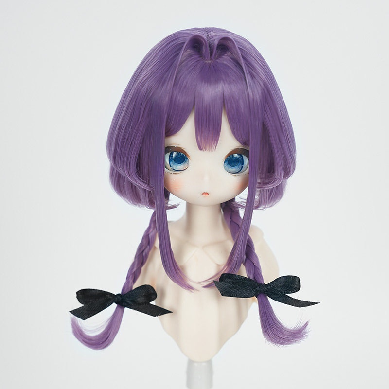 1/4 編み込み ハーフアップボブ ドール用ウィッグ 耐熱 【頭囲17.5-19.5cm】 1/4ドール用ウィッグ