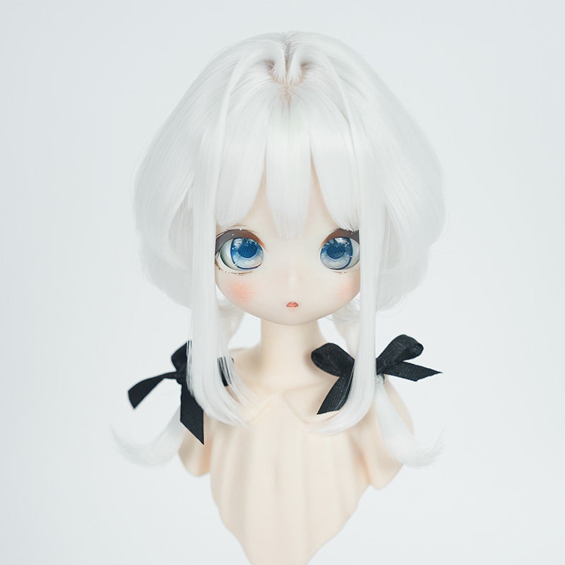 1/4 編み込み ハーフアップボブ ドール用ウィッグ 耐熱 【頭囲17.5-19.5cm】 1/4ドール用ウィッグ