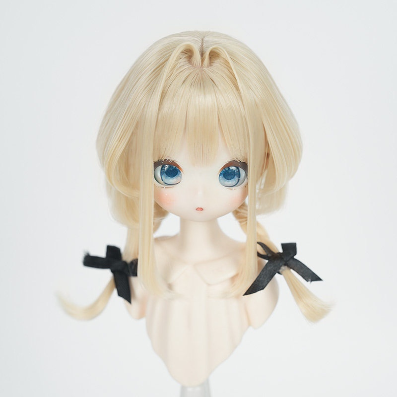 1/4 編み込み ハーフアップボブ ドール用ウィッグ 耐熱 【頭囲17.5-19.5cm】 1/4ドール用ウィッグ