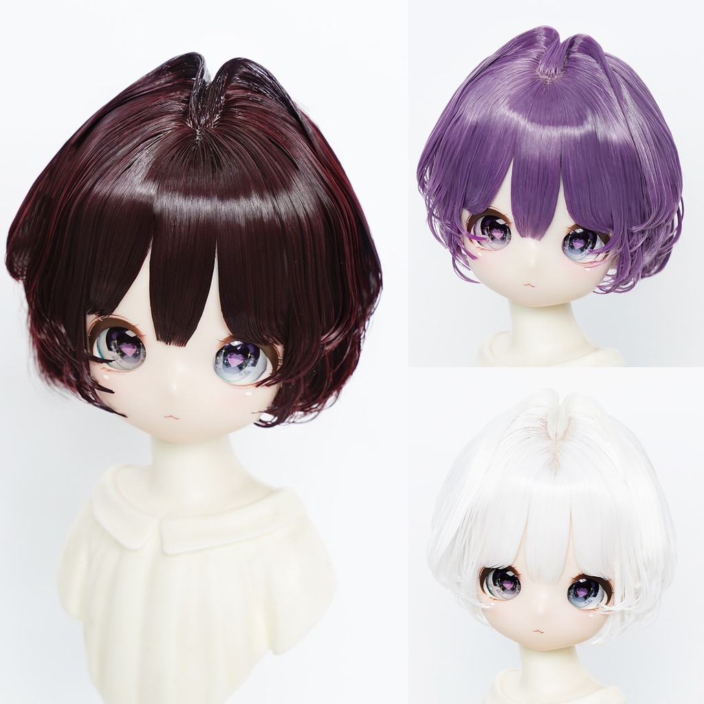 1/3　内巻きショートボブ　ドール用ウィッグ　耐熱　【頭囲22-24cm】　1/3ドール用ウィッグ