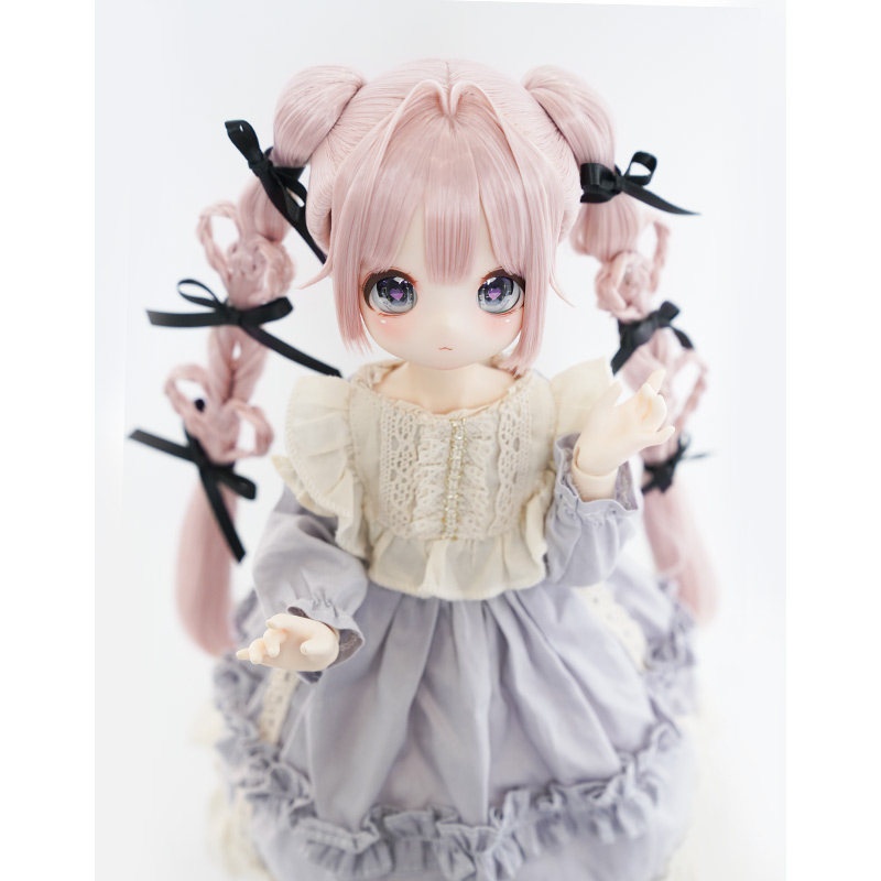 1/3 ハート編み込みツインテール ドール用ウィッグ 耐熱 【頭囲22-24cm】 1/3ドール用ウィッグ