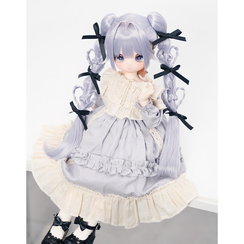 1/3 ハート編み込みツインテール ドール用ウィッグ 耐熱 【頭囲22-24cm】 1/3ドール用ウィッグ