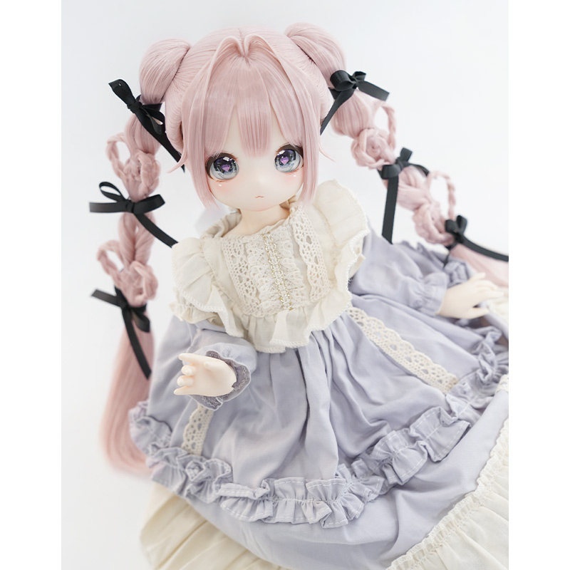1/3 ハート編み込みツインテール ドール用ウィッグ 耐熱 【頭囲22-24cm】 1/3ドール用ウィッグ