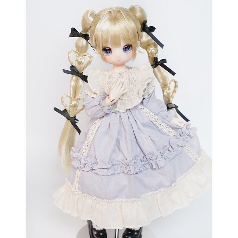 1/3 ハート編み込みツインテール ドール用ウィッグ 耐熱 【頭囲22-24cm】 1/3ドール用ウィッグ