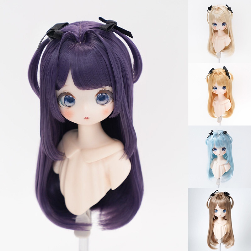 1/4 姫カット風サイドロング ドール用ウィッグ 耐熱 【頭囲17.5-19.5cm】 1/4ドール用ウィッグ