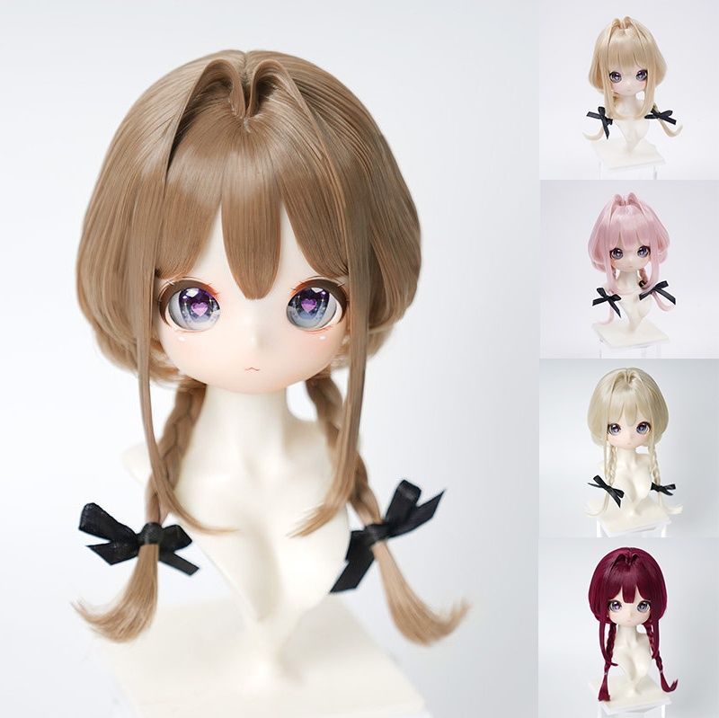 1/3 編み込み ハーフアップボブ ドール用ウィッグ 耐熱 【頭囲22-24cm】 1/3ドール用ウィッグ