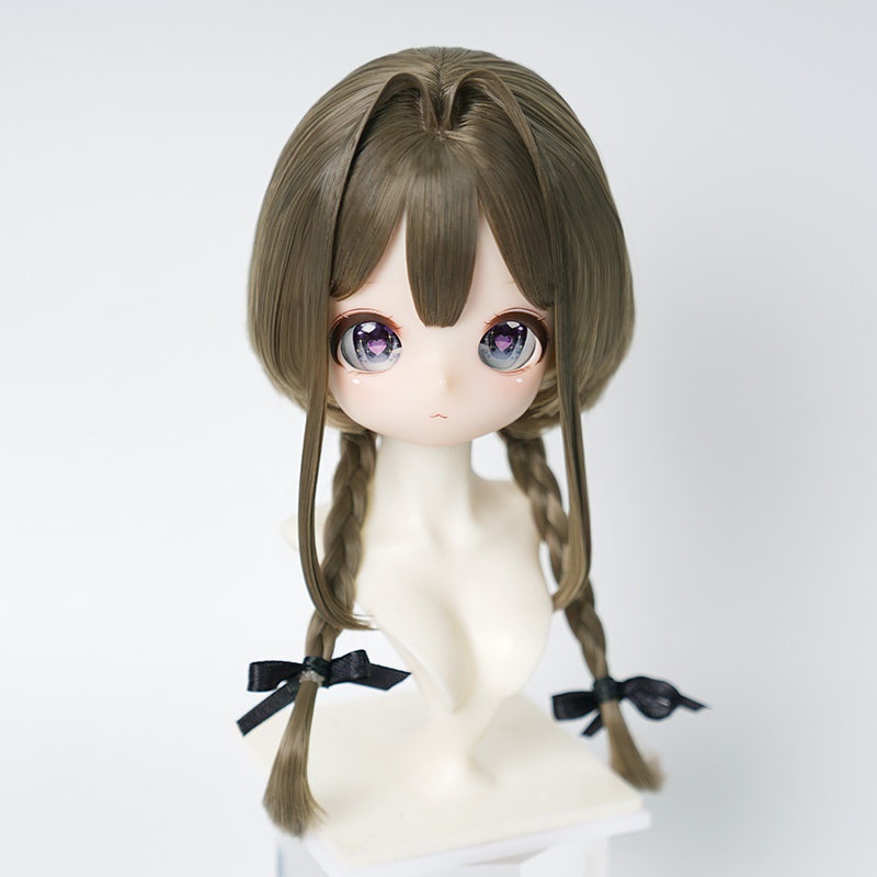 1/3 編み込み ハーフアップボブ ドール用ウィッグ 耐熱 【頭囲22-24cm】 1/3ドール用ウィッグ