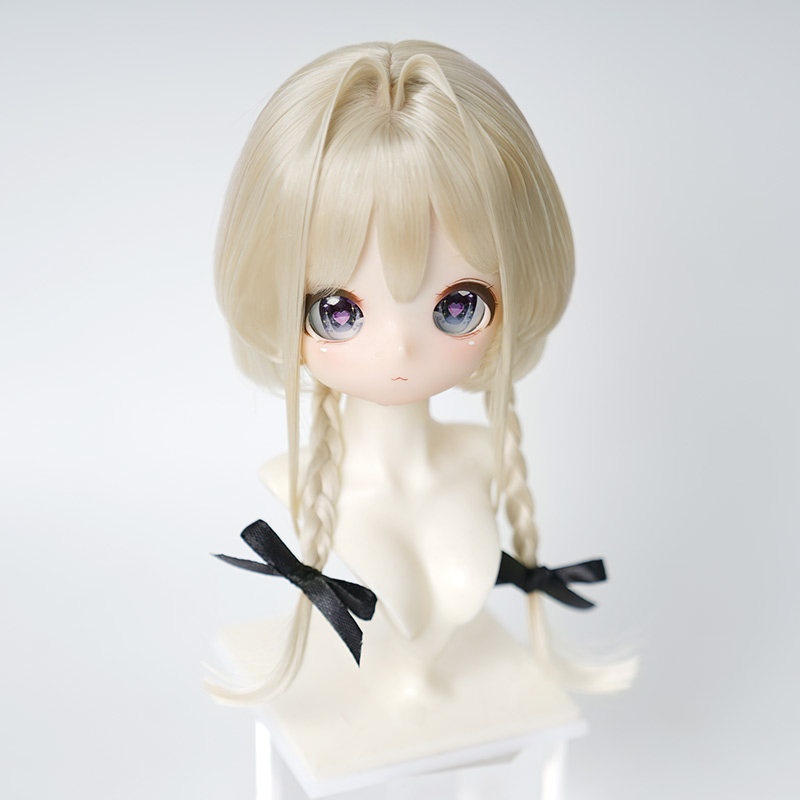 1/3 編み込み ハーフアップボブ ドール用ウィッグ 耐熱 【頭囲22-24cm】 1/3ドール用ウィッグ