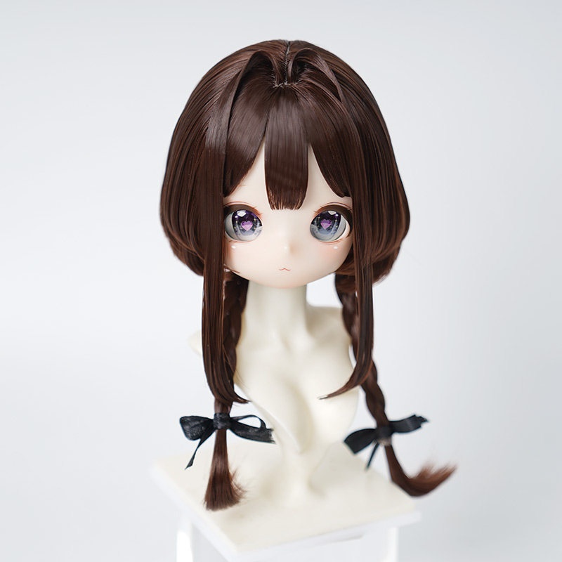 1/3 編み込み ハーフアップボブ ドール用ウィッグ 耐熱 【頭囲22-24cm】 1/3ドール用ウィッグ