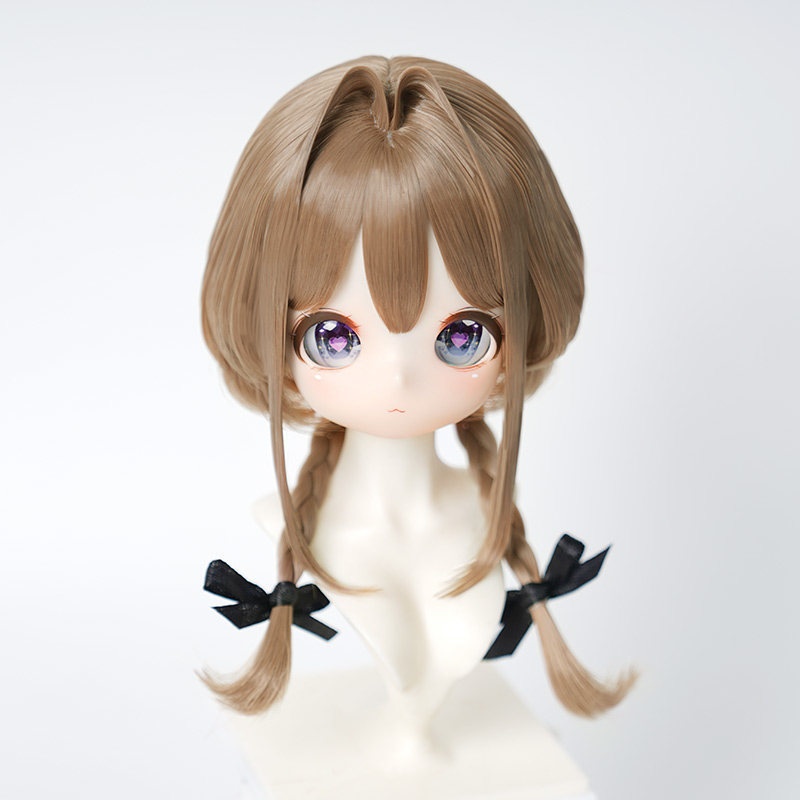1/3 編み込み ハーフアップボブ ドール用ウィッグ 耐熱 【頭囲22-24cm】 1/3ドール用ウィッグ