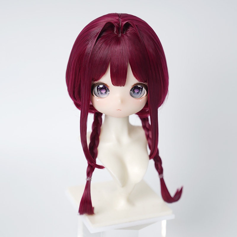 1/3 編み込み ハーフアップボブ ドール用ウィッグ 耐熱 【頭囲22-24cm】 1/3ドール用ウィッグ