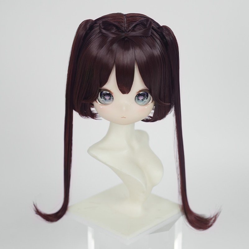 1/3 前髪リボン付きボブ ドール用ウィッグ 耐熱 【頭囲22-24cm】 1/3ドール用ウィッグ