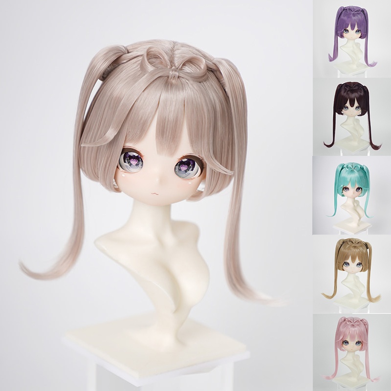 1/3 前髪リボン付きボブ ドール用ウィッグ 耐熱 【頭囲22-24cm】 1/3ドール用ウィッグ