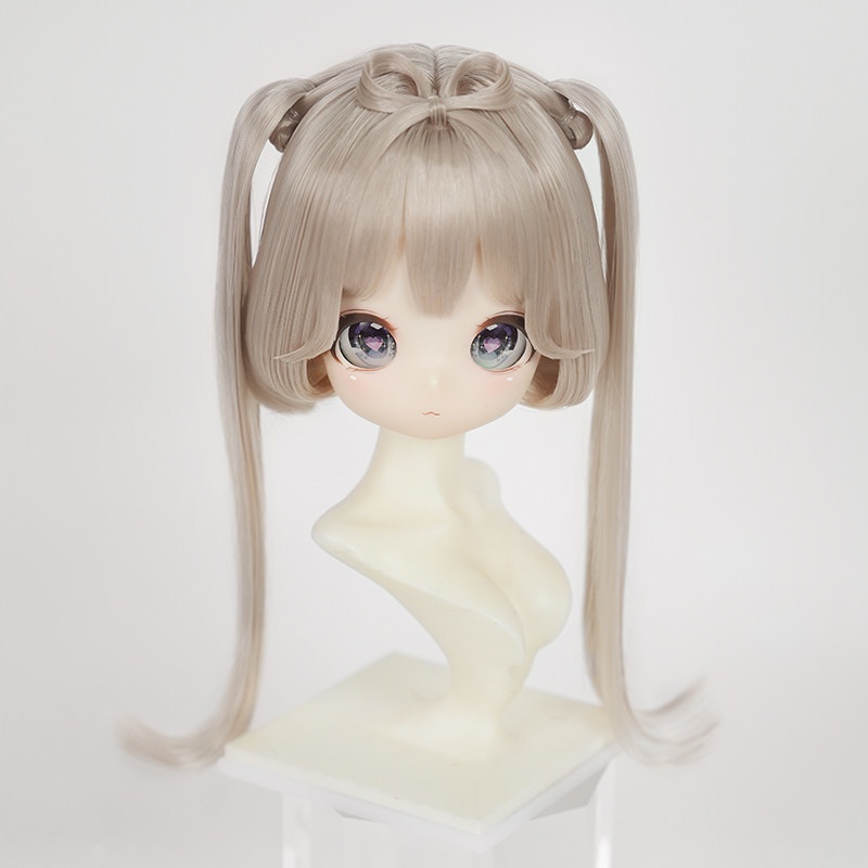 1/3 前髪リボン付きボブ ドール用ウィッグ 耐熱 【頭囲22-24cm】 1/3ドール用ウィッグ