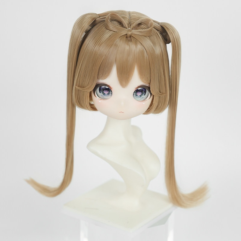 1/3 前髪リボン付きボブ ドール用ウィッグ 耐熱 【頭囲22-24cm】 1/3ドール用ウィッグ