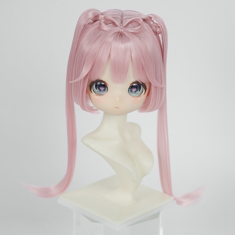 1/3 前髪リボン付きボブ ドール用ウィッグ 耐熱 【頭囲22-24cm】 1/3ドール用ウィッグ