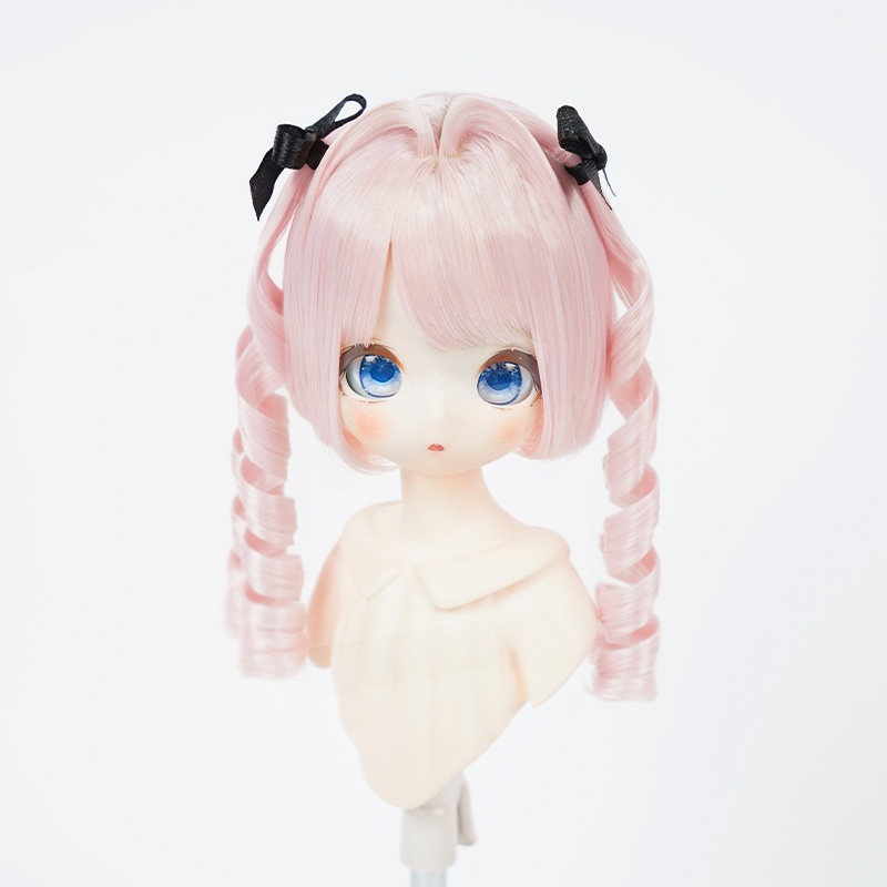 1/4 ローマ巻きツイン ドール用ウィッグ 耐熱 【頭囲17.5-19.5cm】