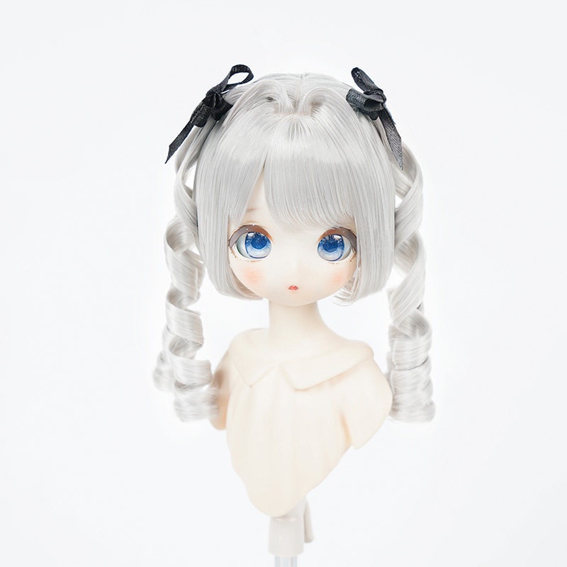 1/4 ローマ巻きツイン ドール用ウィッグ 耐熱 【頭囲17.5-19.5cm】
