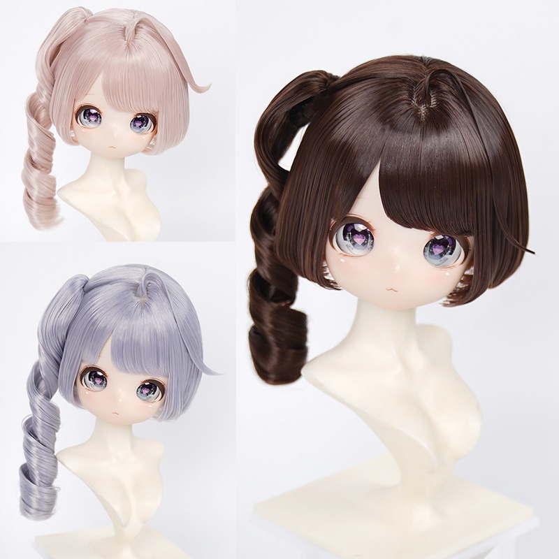 1/3　サイドポニー縦ロール　ドール用ウィッグ　耐熱　【頭囲22-24cm】　1/3ドール用ウィッグ