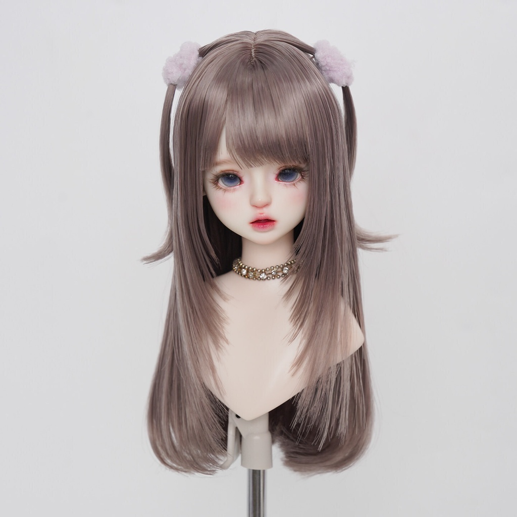 1/4 垂れ耳うさぎ風ツインテールロング ドール用ウィッグ 耐熱 【頭囲17.5-19.5cm】 1/4ドール用ウィッグ