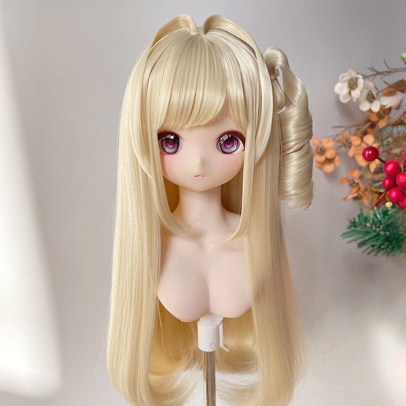1/3 1/4 片側サイドロールロング ドール用ウィッグ 耐熱 1/3ドール用ウィッグ